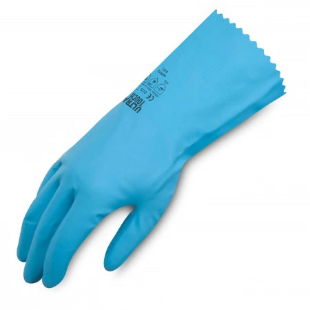 Ultra Touch Blue Flocklined 30cm Cuff Length Rubber Glove