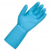 Ultra Touch Blue Flocklined 30cm Cuff Length Rubber Glove