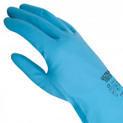 Ultra Touch Blue Flocklined 30cm Cuff Length Rubber Glove