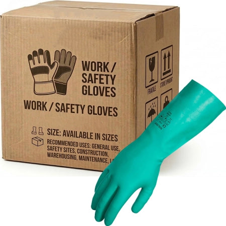 Carton of 72 Fully Coated Nitrile Rubber Solver Solvent Resistant 46cm Gloves