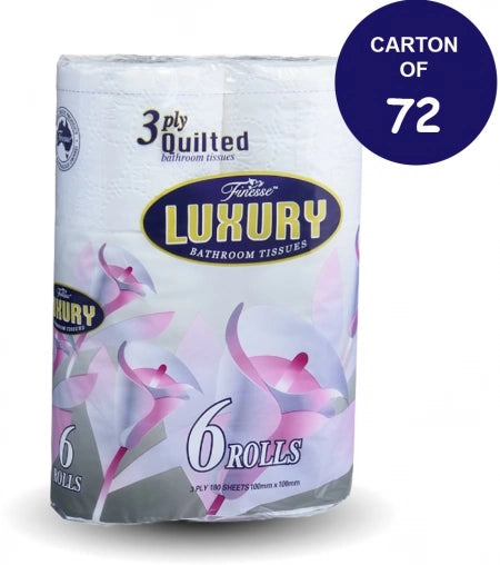 Carton of 72 Finesse Luxury Scented Bathroom Tissue 3 Ply - 180 Sheets/Roll - 6/Pack (Premium Option)