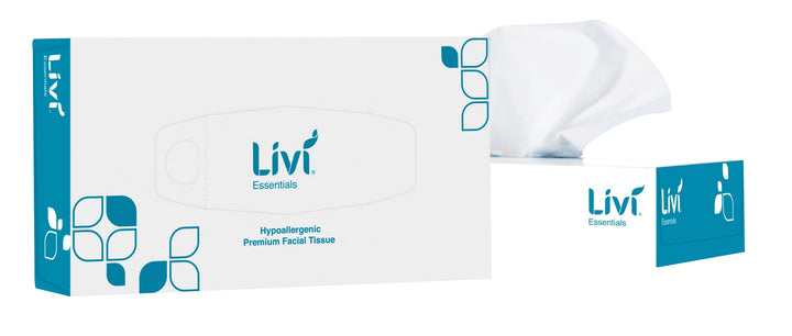 Facial Tissue Livi Essentials Hypoallergenic 2 Ply 100s Carton of 48 Boxe