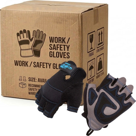 Carton of 60 Stealth Taipan Mechanics Fingerless Gloves - Medium