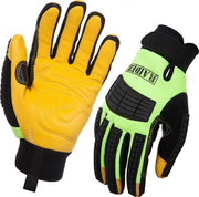 Carton of 60 Stealth Raider Hi-Viz Impact Mechanics Gloves - Medium