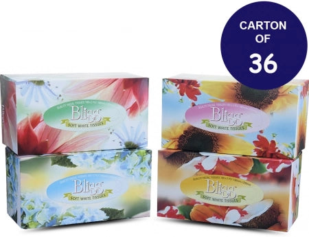 Carton of 36 Finesse Bliss Facial Tissue 2 Ply  - 180 Sheets/Box (Standard Option)