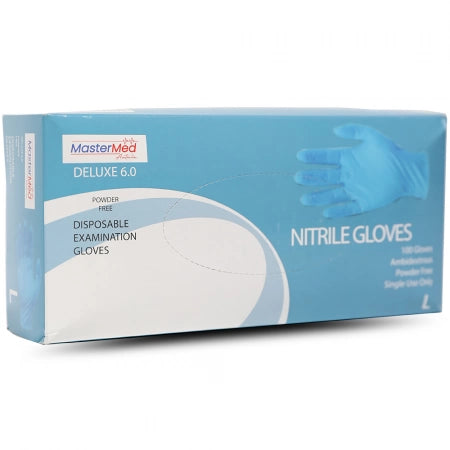 Carton of 1000 MasterMed Blue Nitrile Gloves 6g Heavy Duty Latex Free Powder Free