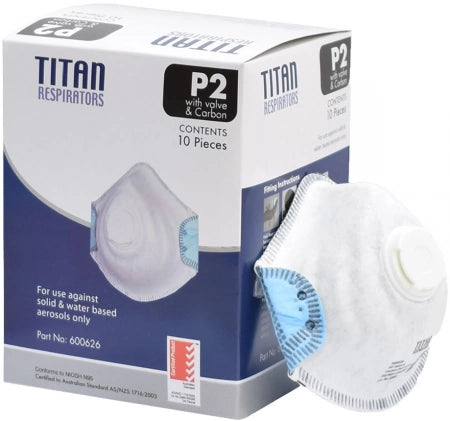 Ultra Health Titan P2 Valved Carbon Disposable Respirator (Box/10)