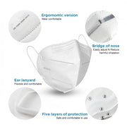 20/Pack YSF KN95 White Respirator Face Mask Earloops