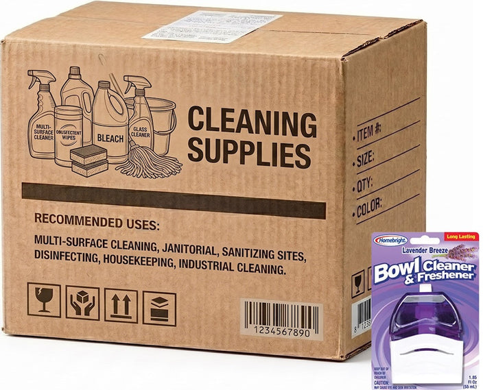 Carton of 24 HomeBright Bowl Cleaner &amp; Freshener Lavender Breeze 55m