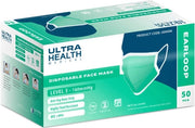 50/Box 3 Ply Ultra Health Level 3 Surgical Face Masks with Ear Loops