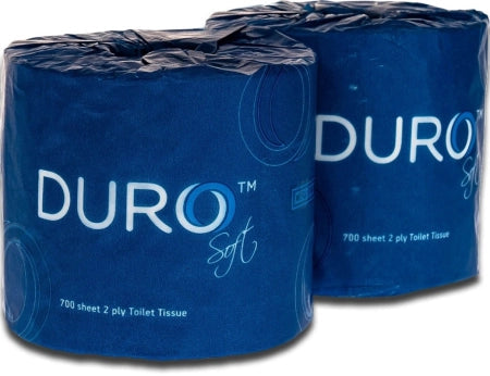 Carton of 48 Duro Toilet Paper Roll Individually Wrapped 2 Ply - 700 Sheets/Roll (Standard Option)