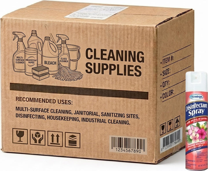 Carton of 12 HomeBright Disinfectant Spray Hawaiian Mist Kills - 99.9% of Germ