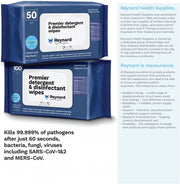 Carton of 6 Reynard Health Premier Detergent and Disinfectant Wipes Soft Pack 45gsm