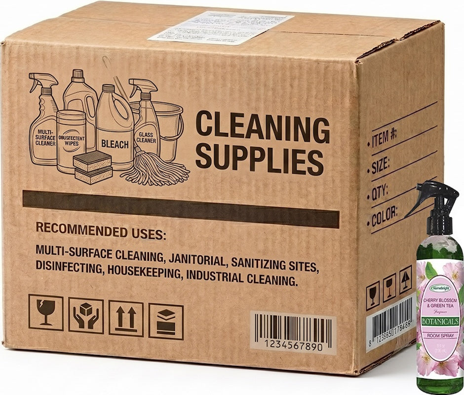 Carton of 24 Homebright Botanical Room Spray 236ml - Cherry Blossom & Green Tea