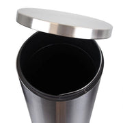 30L Compass Rubbish Bin with Pedal - Round -  Stainless Steel - 295 Dia x 650 H mm