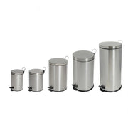 30L Compass Rubbish Bin with Pedal - Round -  Stainless Steel - 295 Dia x 650 H mm