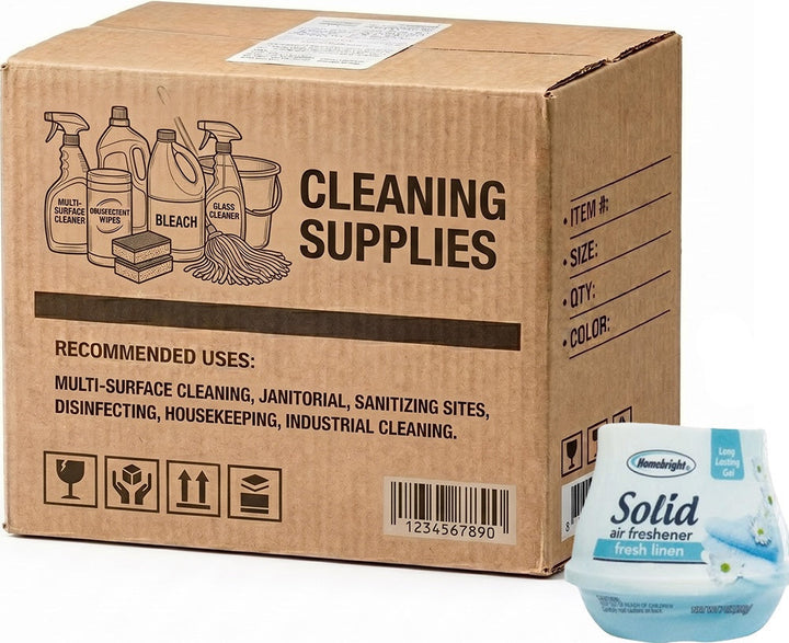 Carton of 24 Homebright Gel Solid Air Freshener 200g Fresh Linen