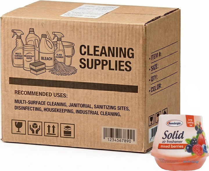 Carton of 24 Homebright Gel Solid Air Freshener 200g Mixed Berrie