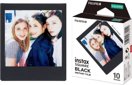 Pack of 10 Fujifilm instax SQUARE Black Frame Film - Compatible with Fujifilm Instax SQUARE Cameras