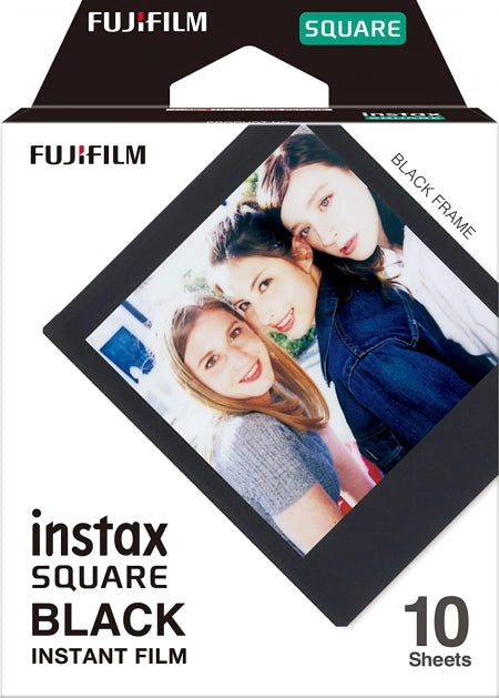 Pack of 10 Fujifilm instax SQUARE Black Frame Film - Compatible with Fujifilm Instax SQUARE Cameras