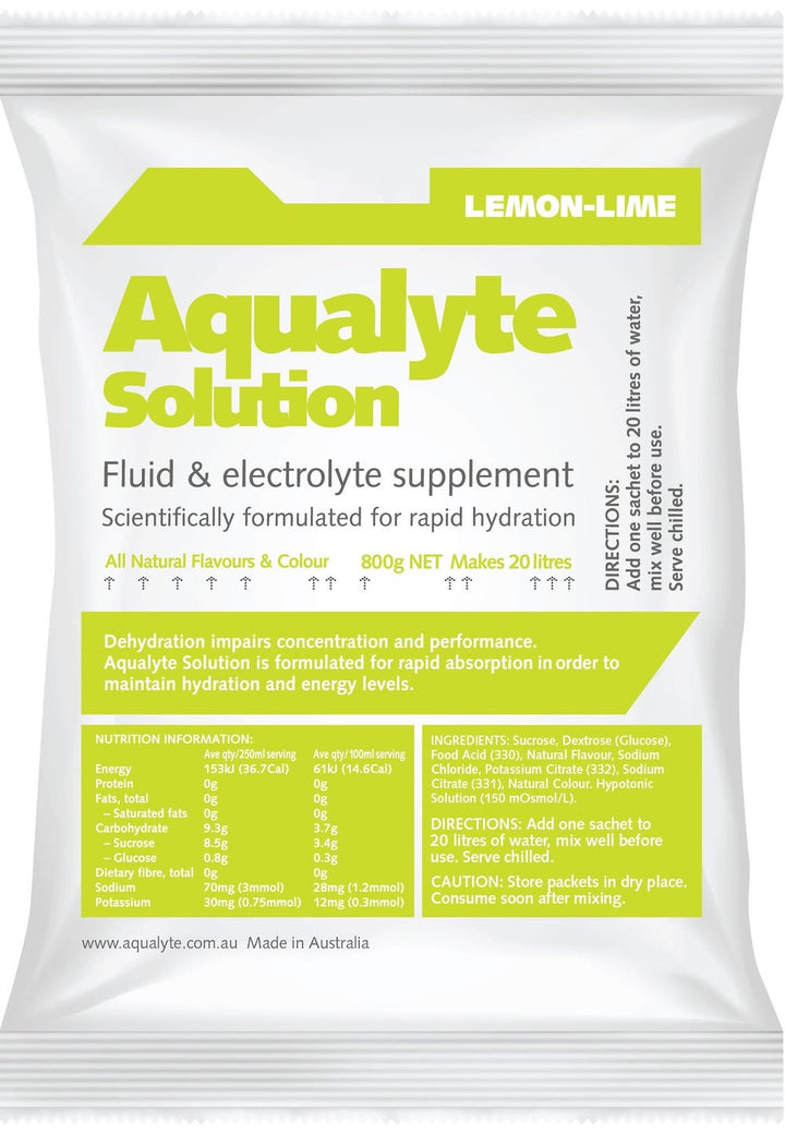 Box of 5 Maxisafe Aqualyte Electrolyte Powder Lemon Lime Flavoured Sachets 800g