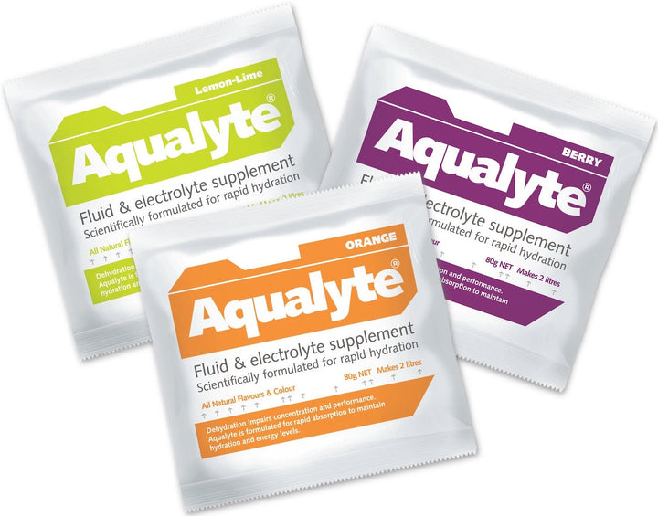 Box of 20 Maxisafe Aqualyte Electrolyte Powder Mixed Flavour Sachets 80g