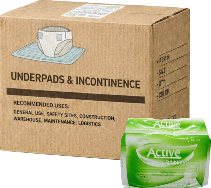 Carton of 6 Active Pants Regular Small Medium 60-100cm High Absorbency 1861m