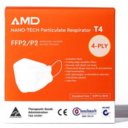 Box of 50 AMD P2 N95 4PLY Nano-tech Flatfold Medical Face Mask Ear Loops Individually Wrapped  Australian Made