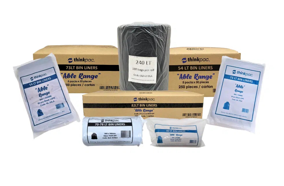 Pallet of 180 73L Black Bin Liners 21 Micron (Able) MID RANGE THICKNESS Upgraded to  BL-7378LA
