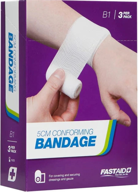 Carton of 10 FastAid B1 Conforming Bandage 5cm