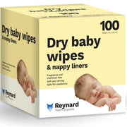 Carton of 12 Reynard Health Dry Baby Wipes & Nappy Liners
