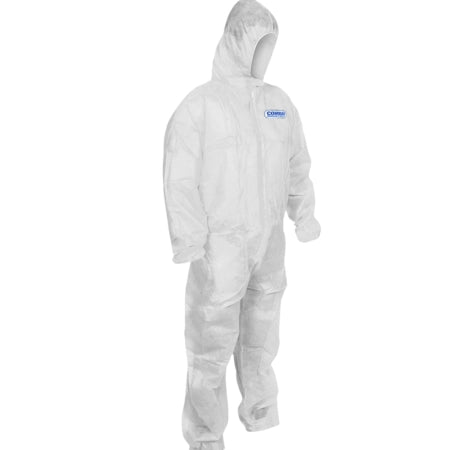 Carton of 500 Combat PP Polypropylene White Disposable Coverall - Large
