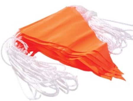 Carton of 20 Orange Bunting Flag Line for Site Barricade 30m