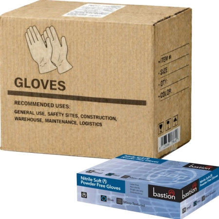Carton of 1000 Blue Nitrile Gloves Biodegradable Finger Micro Textured Soft Powder Free