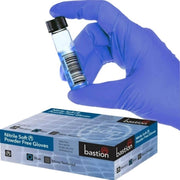 Box of 100 pcs Bastion Nitrile Soft Blue Biodegradable Powder Free Finger Micro Textured - X