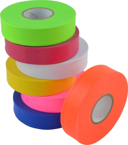 Pack of 10 Maxisafe Flagging Tape, Blue - 25mm x 100