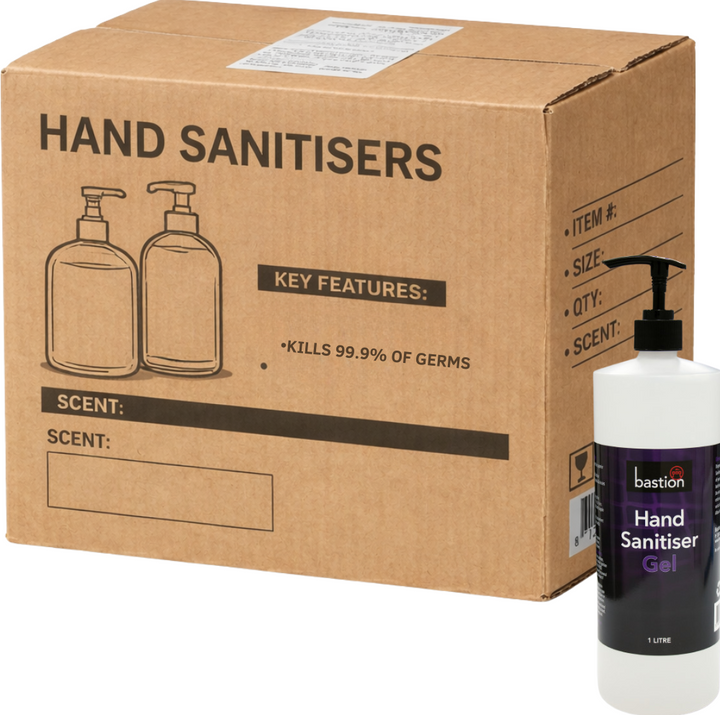 Carton of 8 Packs Bastion Hand Sanitiser Gel 1L Bottles Hand Hygiene Solution