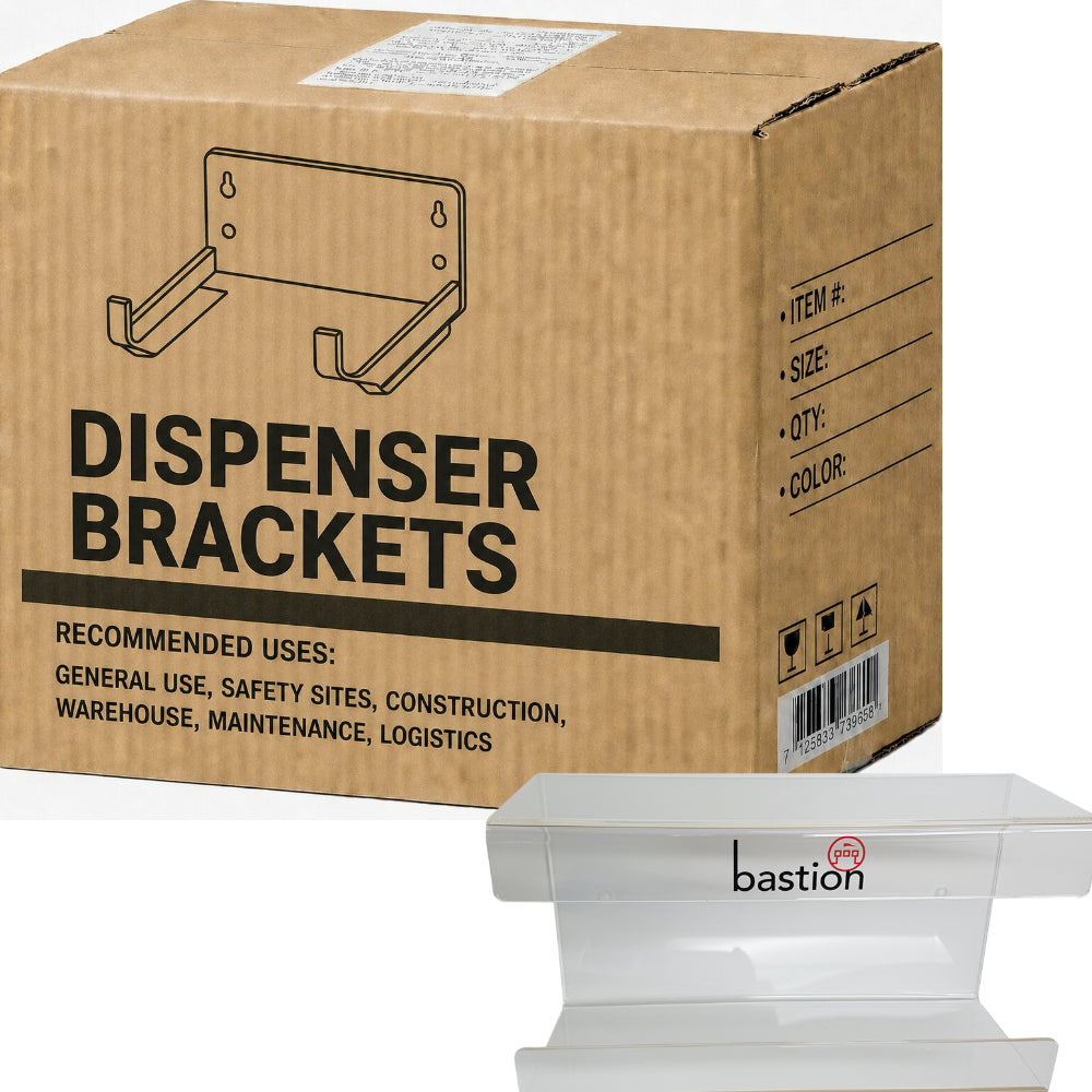 Carton of 10 Piece Single Acrylic Gloves Dispenser Wall Bracket