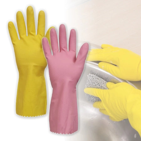 Bastion Flocklined Yellow Honeycomb Grip Rubber Gloves