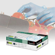 Bastion Vinyl Blue Lightly Powdered Gloves Latex Free Non Sterile Box of 100