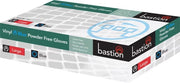 Bastion Vinyl Blue Powder Free Disposable Gloves Latex Free Non Sterile Box of 100