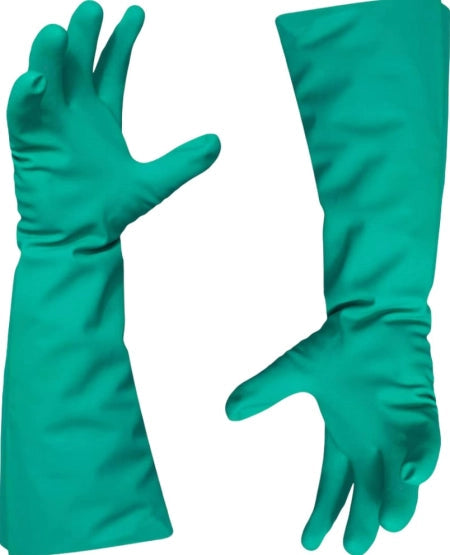 Pack of 6 Bastion Nitrile 460 Gloves Green Solvent Resistant Unlined - Medium