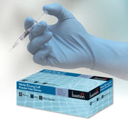 Carton of 1000 Blue Nitrile Long Cuff Gloves Micro Textured Powder Free 300mm
