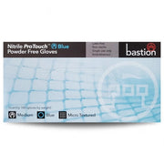 100pcs Bastion Nitrile Gloves Powder Free ProTouch 3.5g Blue Micro Textured