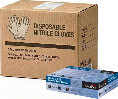Carton of 1000 Blue Nitrile Gloves Finger Micro Textured Soft Powder Free