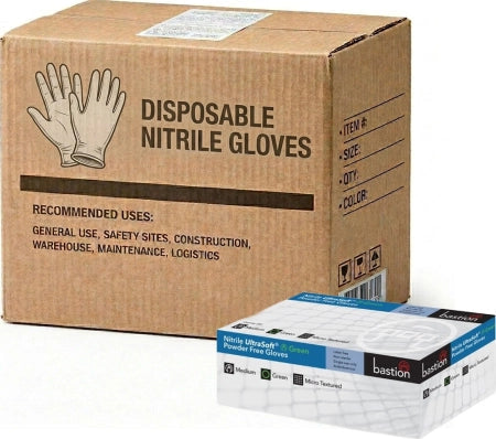 Carton of 2000 Green Nitrile Gloves Micro Textured Ultra Soft Powder Free