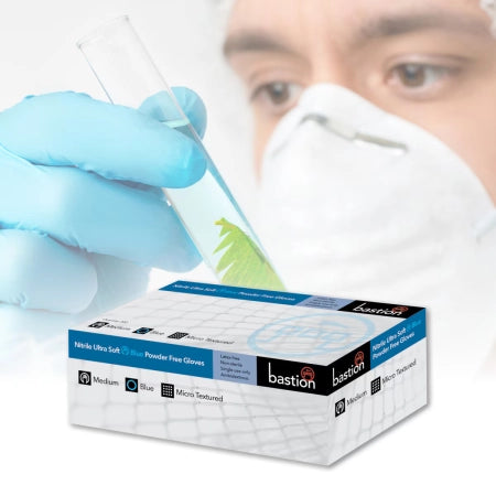 Carton of 2000 Blue Nitrile Gloves Micro textured Ultra Soft Powder Free
