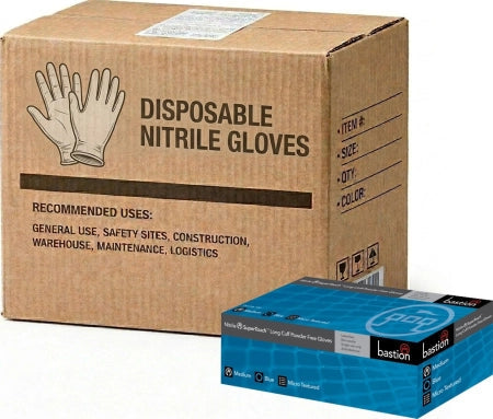 Carton of 1000 pcs SuperTouch Blue Nitrile Long Cuff Gloves Powder Free 300mm Micro Textured