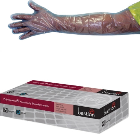 Box of 500 pcs Bastion Polyethylene Powder Free Gloves Blue