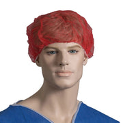Carton of 1000 Red Polypropylene Bouffant Cap 21 Inch